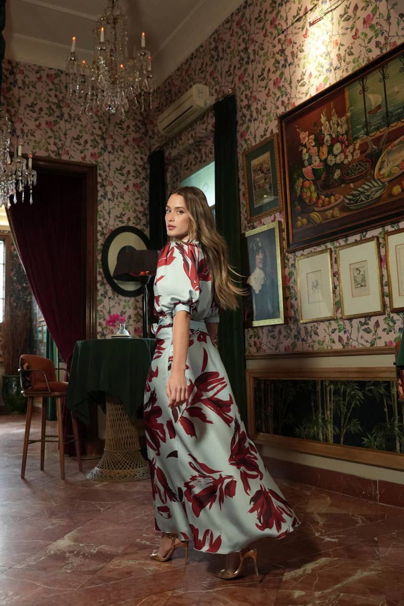 Luxusné midi šaty Leonora s variabilným viazaním