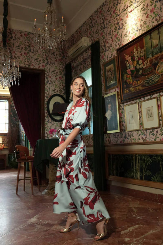 Luxusné midi šaty Leonora s variabilným viazaním